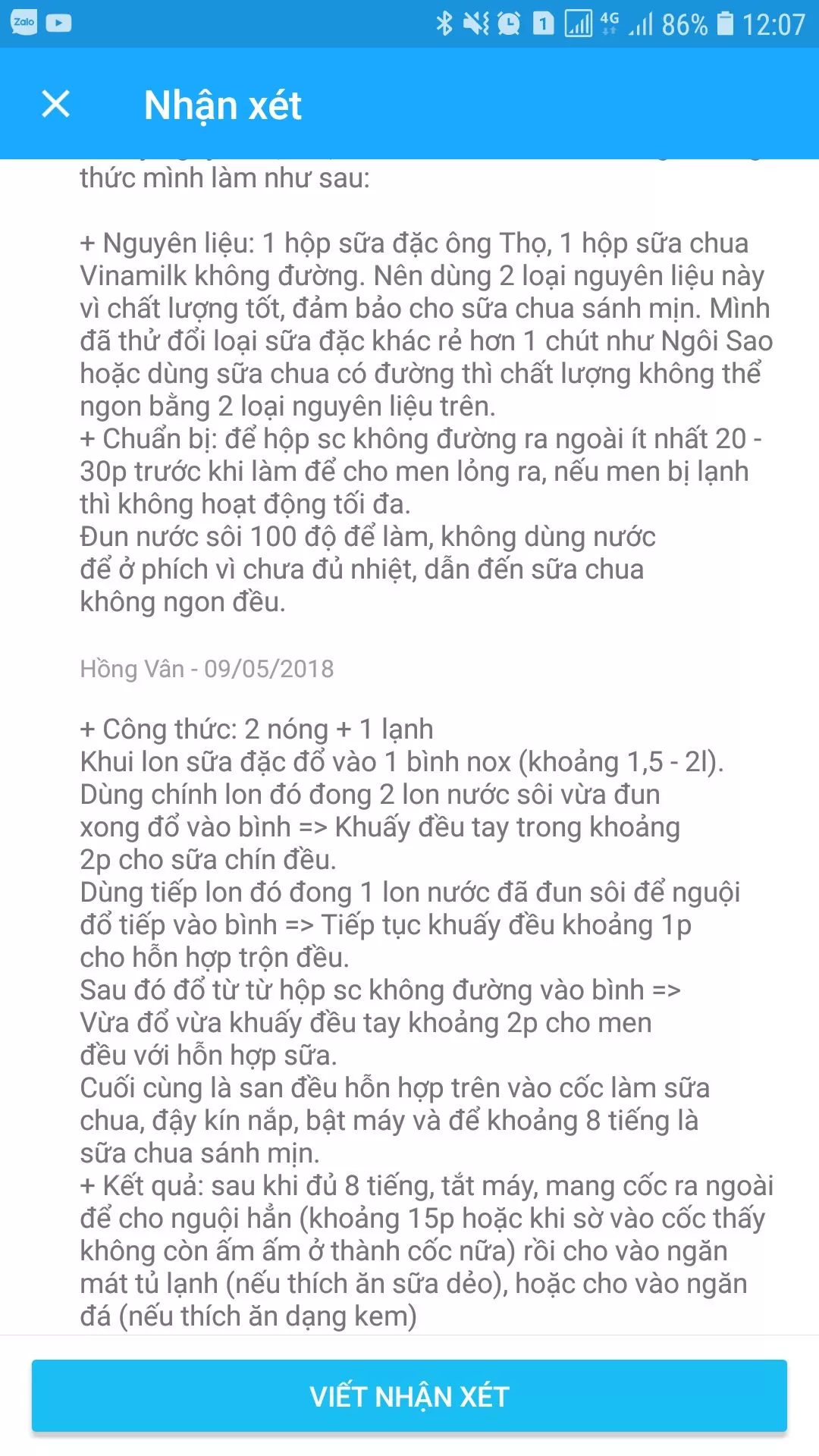 công thức làm sữa chua công thức làm sữa chua